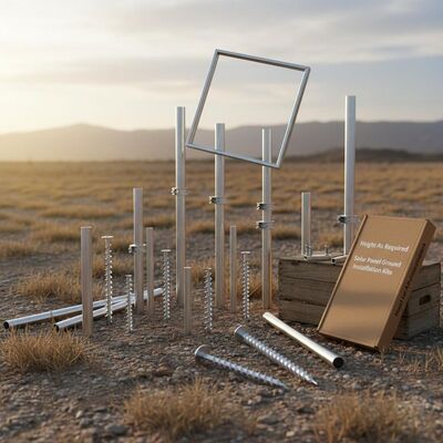 Un buen precio. Altura según sea necesario Kit de instalación en tierra de paneles solares que proporcionan una profundidad ilimitada que permite ajustes de altura personalizados y anclaje en tierra seguro en línea