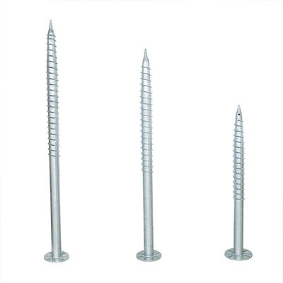 Un buen precio. El tornillo de plata molido llena la tierra 76M M helicoidal de acero galvanizada Q235 para los sistemas de montaje de tierra solares en línea