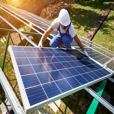 Un buen precio. Estructura solar montada de tierra de acero anodizada Q235 en línea